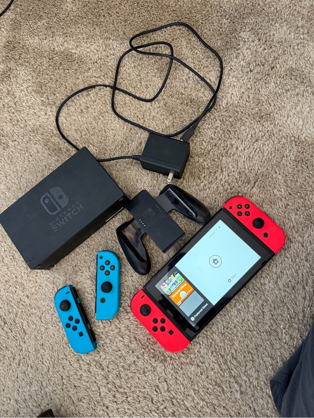 Nintendo Switch with Neon Red & Neon Blue Joy‑Con Set and Dock